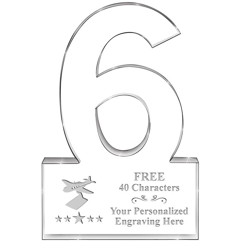 6" 6 YEARS OF SERVICE ACRYLIC