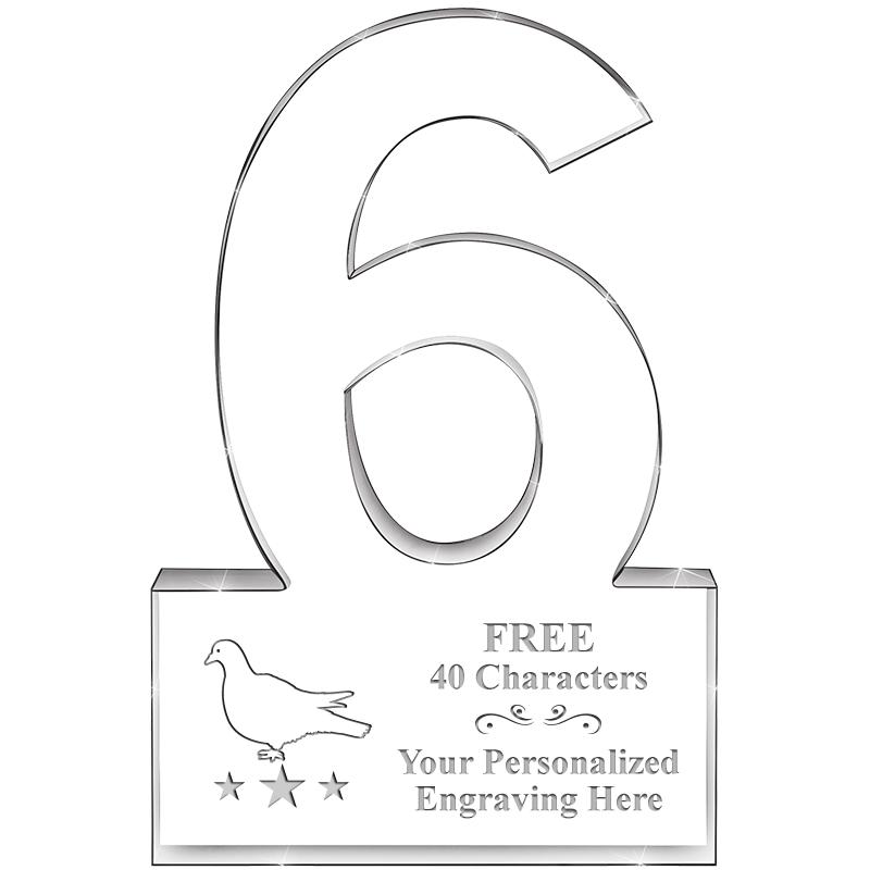 6" 6 YEARS OF SERVICE ACRYLIC