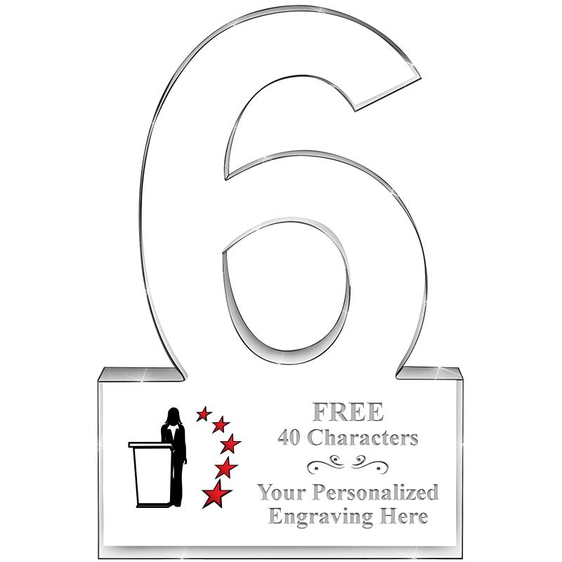 6" 6 YEARS OF SERVICE ACRYLIC