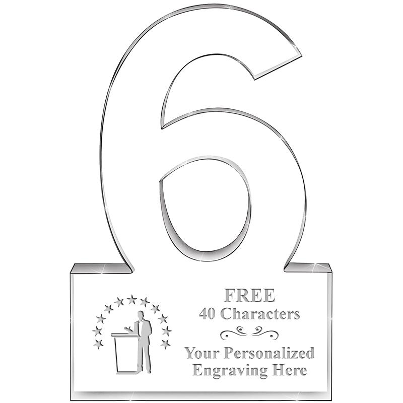 6" 6 YEARS OF SERVICE ACRYLIC