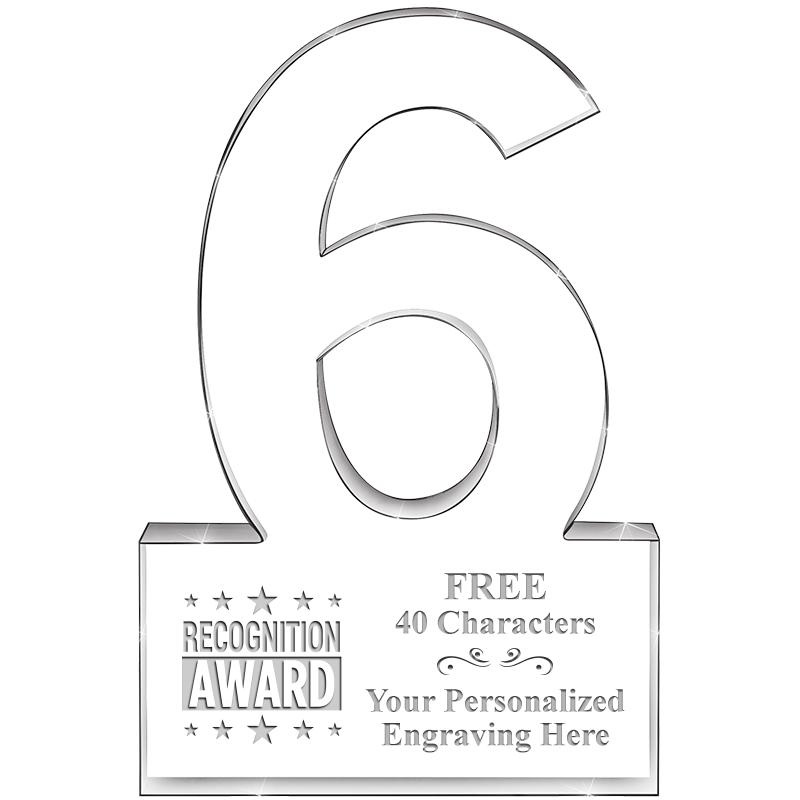 %" 6 YEARS OF SERVICE ACRYLIC