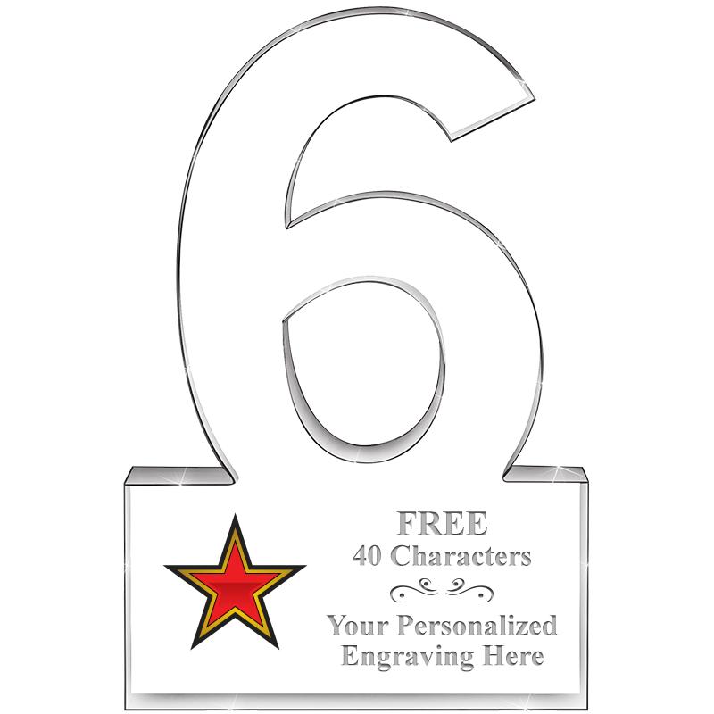 6" 6 YEARS OF SERVICE ACRYLIC