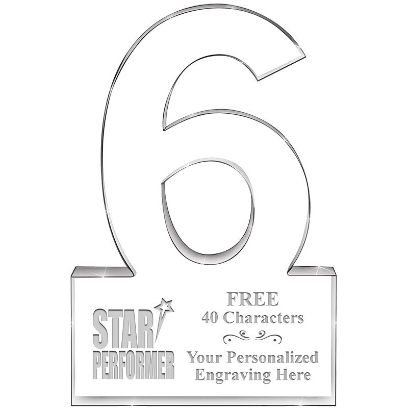 6" 6 YEARS OF SERVICE ACRYLIC