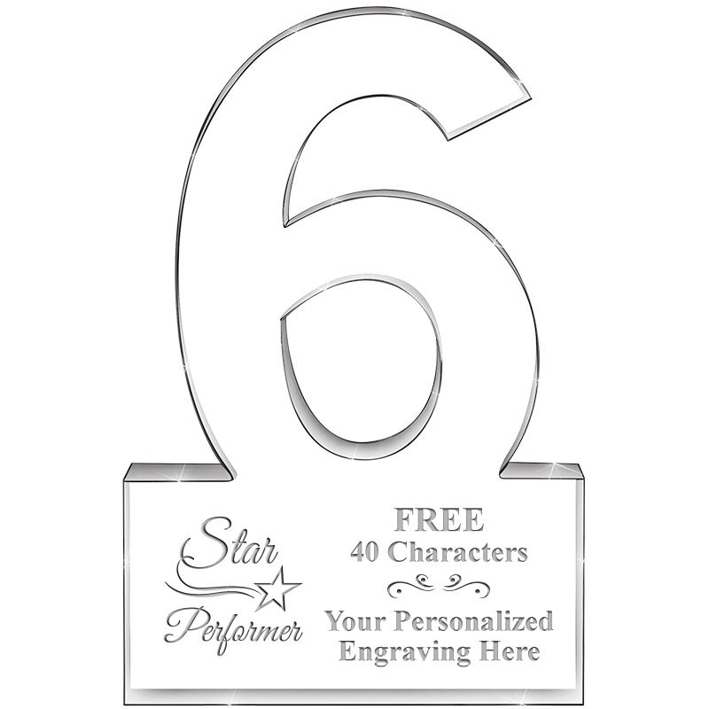 %" 6 YEARS OF SERVICE ACRYLIC