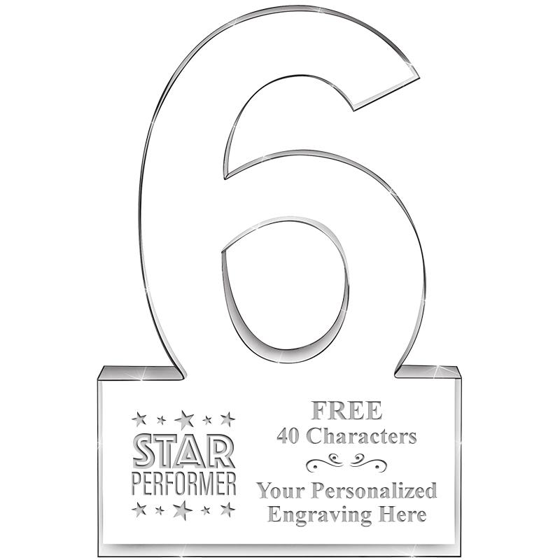 %" 6 YEARS OF SERVICE ACRYLIC