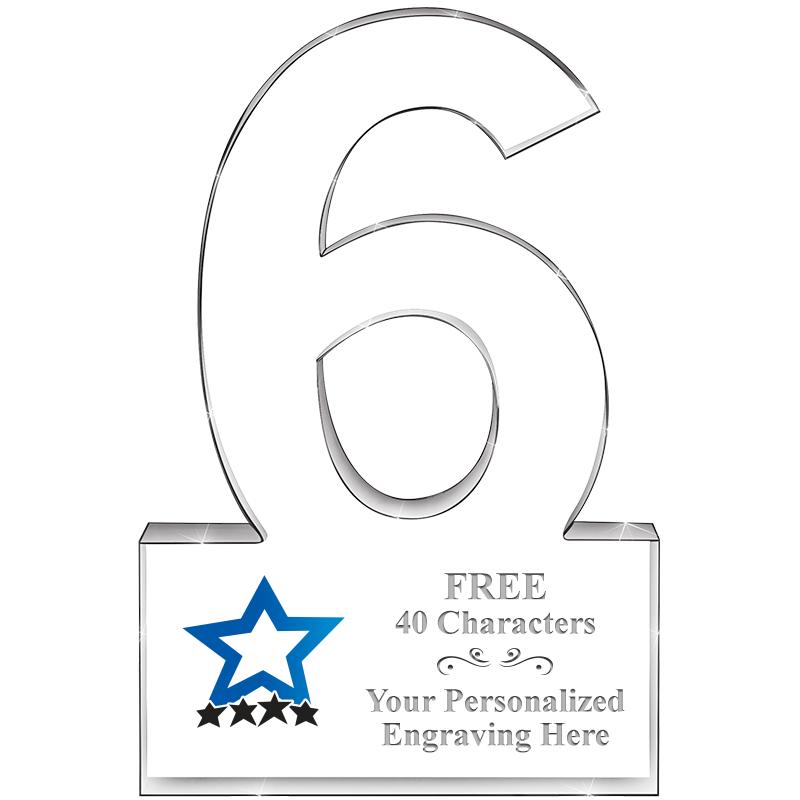 6" 6 YEARS OF SERVICE ACRYLIC