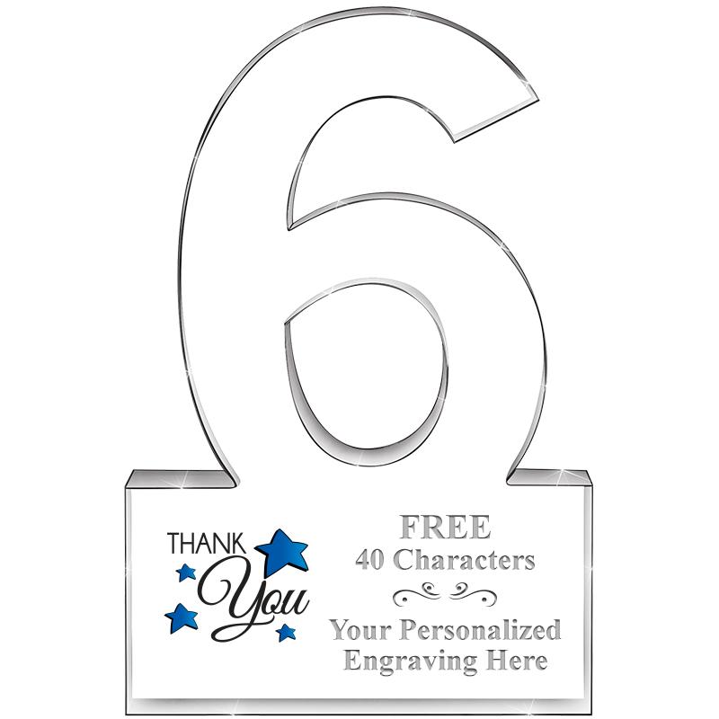 6" 6 YEARS OF SERVICE ACRYLIC