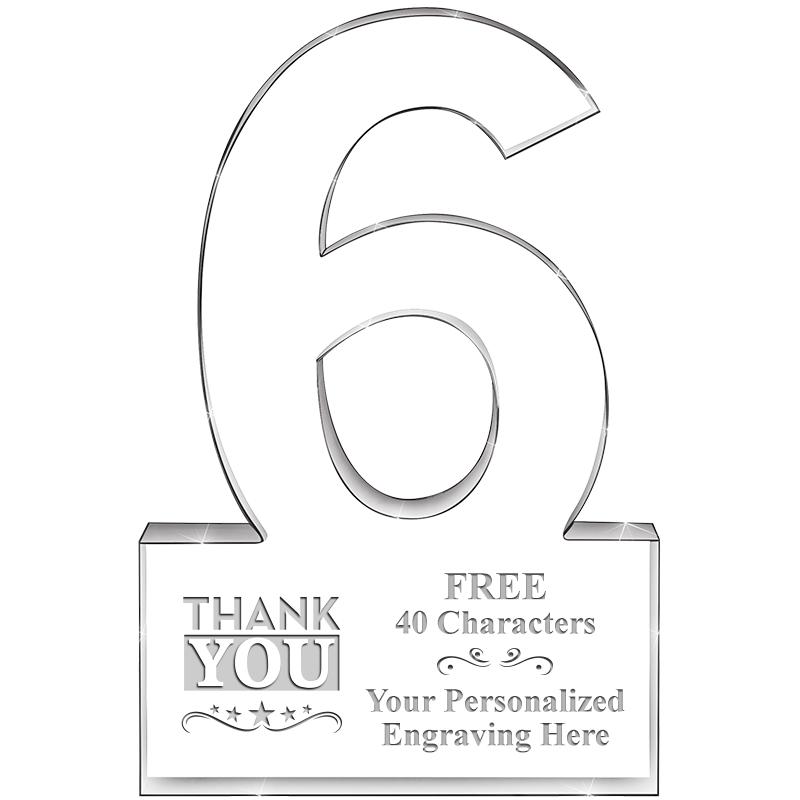 6" 6 YEARS OF SERVICE ACRYLIC