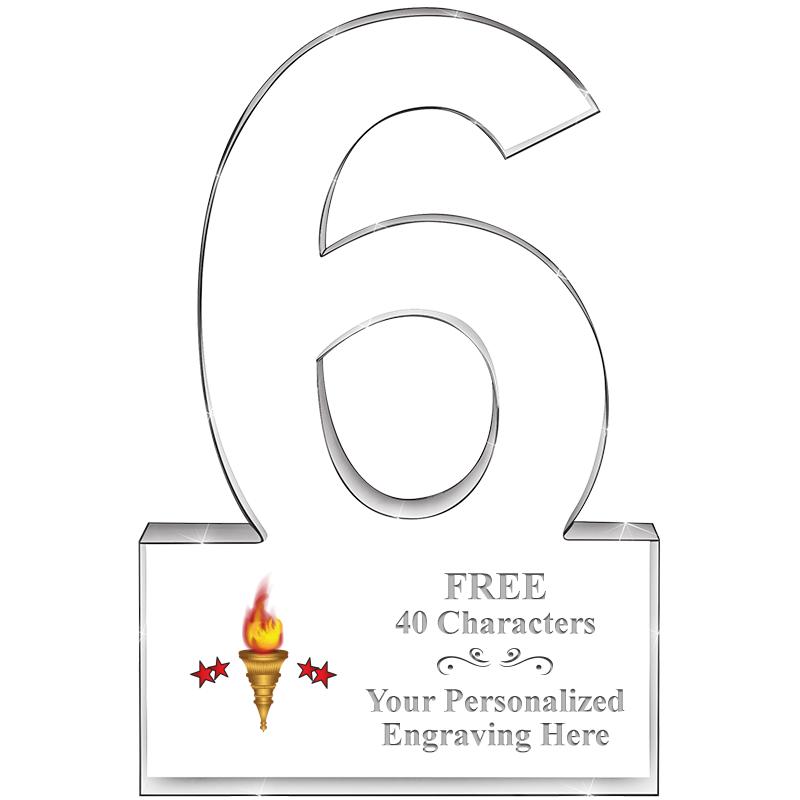 6" 6 YEARS OF SERVICE ACRYLIC