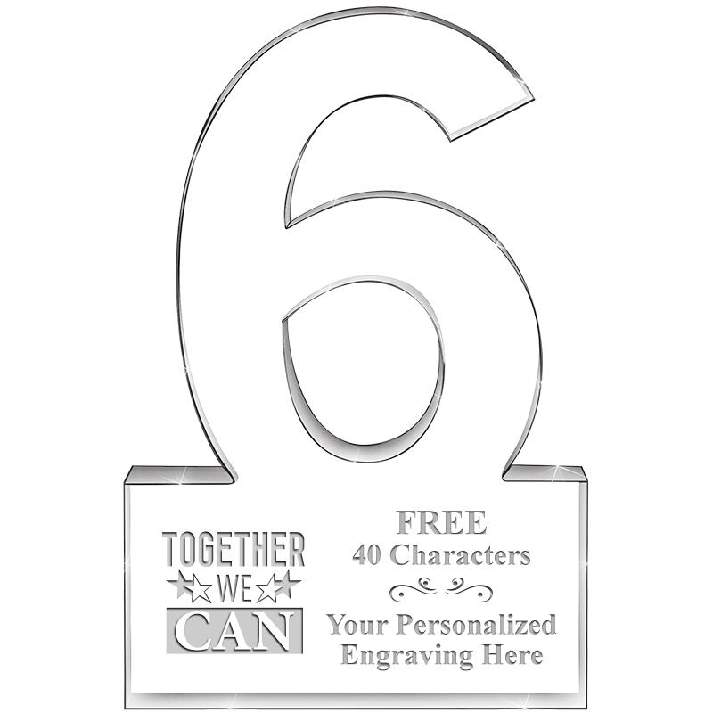 %" 6 YEARS OF SERVICE ACRYLIC