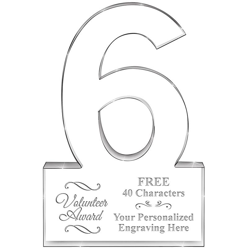 %" 6 YEARS OF SERVICE ACRYLIC