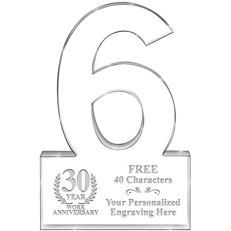6" 6 YEARS OF SERVICE ACRYLIC