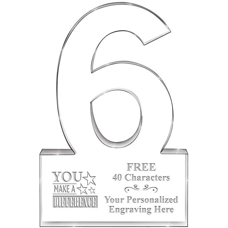 %" 6 YEARS OF SERVICE ACRYLIC