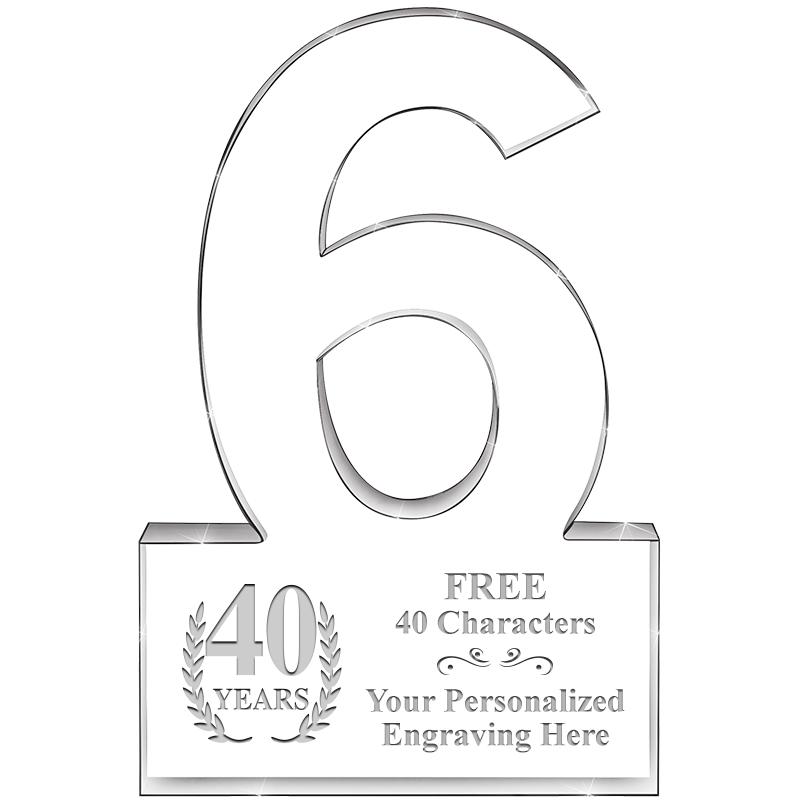 6" 6 YEARS OF SERVICE ACRYLIC