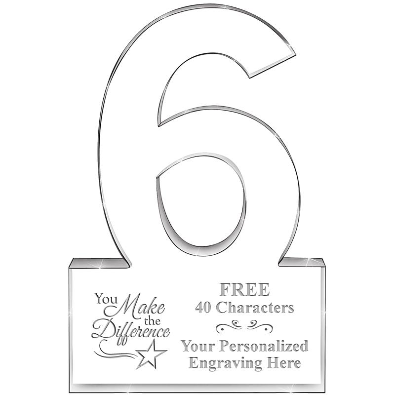 %" 6 YEARS OF SERVICE ACRYLIC