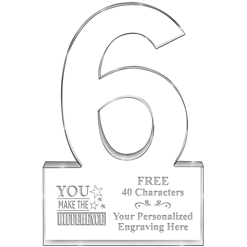 6" 6 YEARS OF SERVICE ACRYLIC