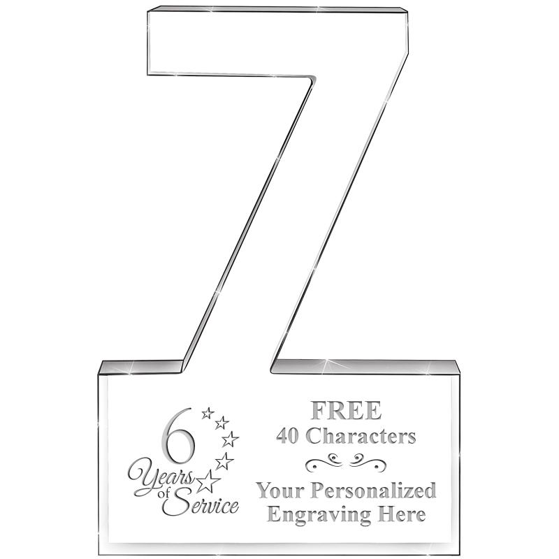 6" 7 YEARS OF SERVICE ACRYLIC