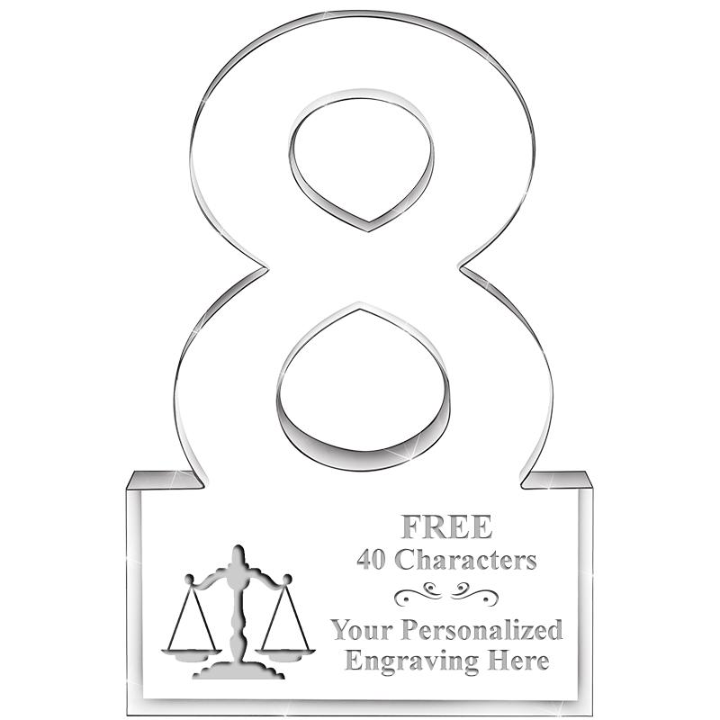 6" 8 YEARS OF SERVICE ACRYLIC