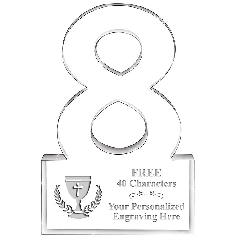 6" 8 YEARS OF SERVICE ACRYLIC