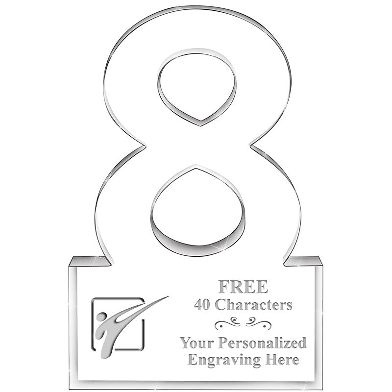 6" 8 YEARS OF SERVICE ACRYLIC