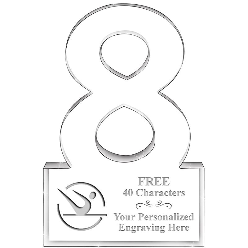 6" 8 YEARS OF SERVICE ACRYLIC