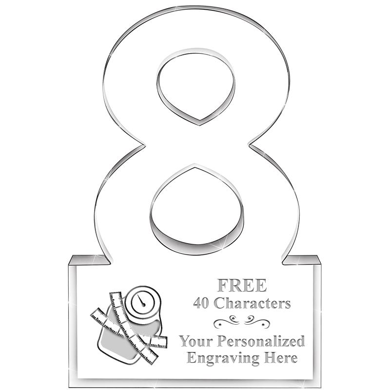 6" 8 YEARS OF SERVICE ACRYLIC