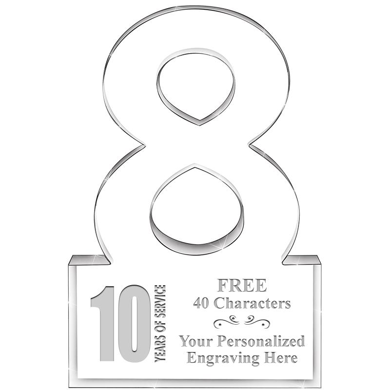 6" 8 YEARS OF SERVICE ACRYLIC