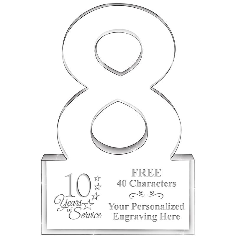 6" 8 YEARS OF SERVICE ACRYLIC