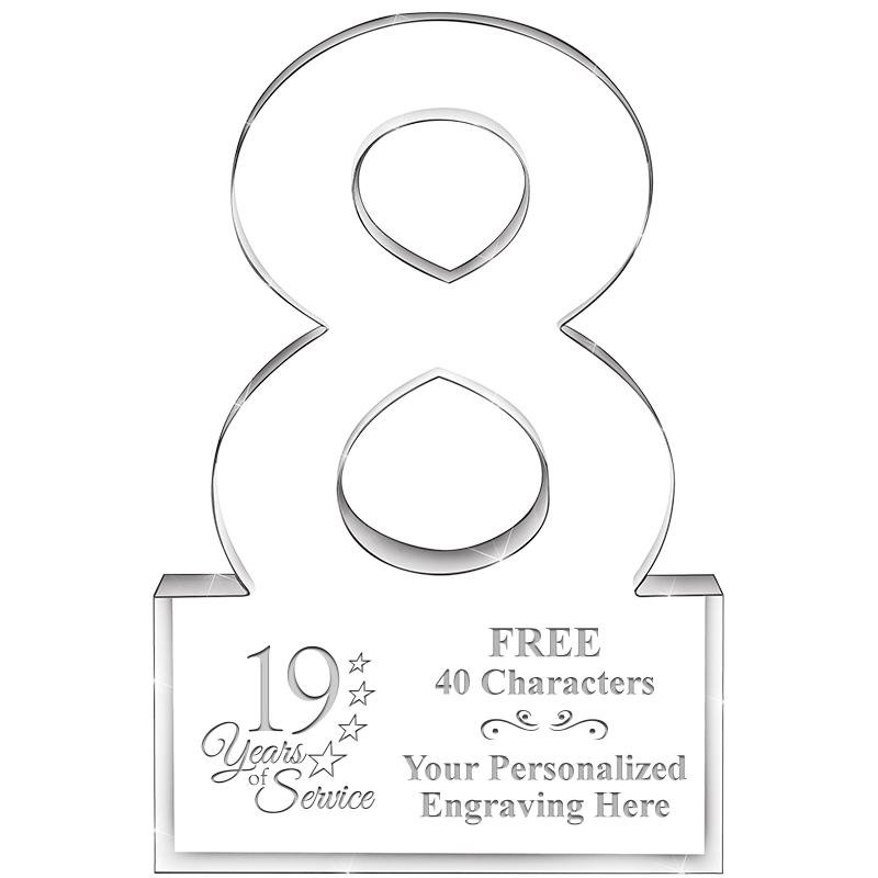 6" 8 YEARS OF SERVICE ACRYLIC