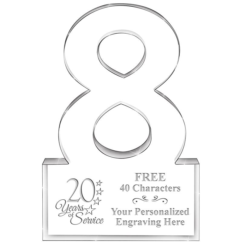 6" 8 YEARS OF SERVICE ACRYLIC