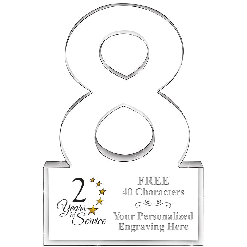 6" 8 YEARS OF SERVICE ACRYLIC