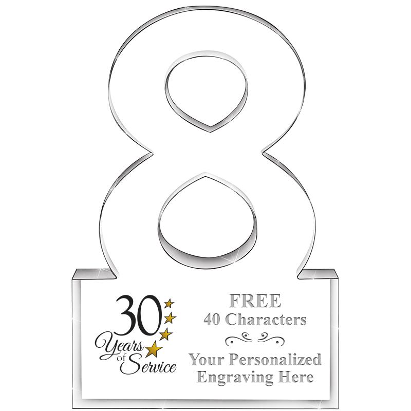 6" 8 YEARS OF SERVICE ACRYLIC