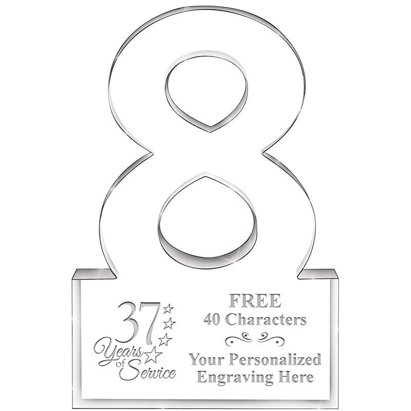 6" 8 YEARS OF SERVICE ACRYLIC