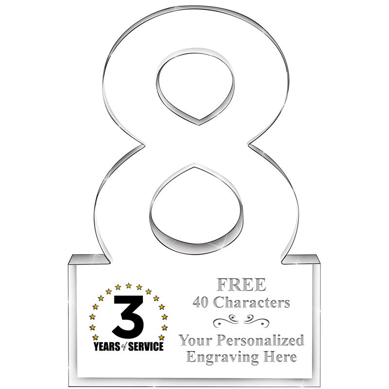 6" 8 YEARS OF SERVICE ACRYLIC