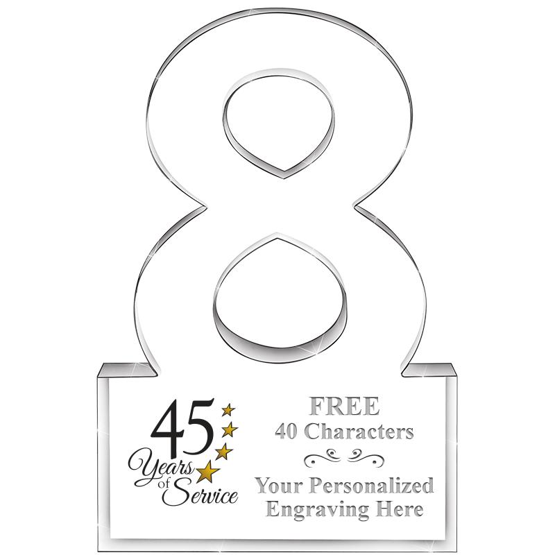 6" 8 YEARS OF SERVICE ACRYLIC