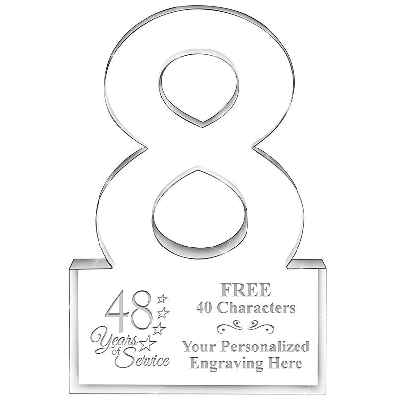 6" 8 YEARS OF SERVICE ACRYLIC