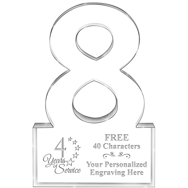 6" 8 YEARS OF SERVICE ACRYLIC