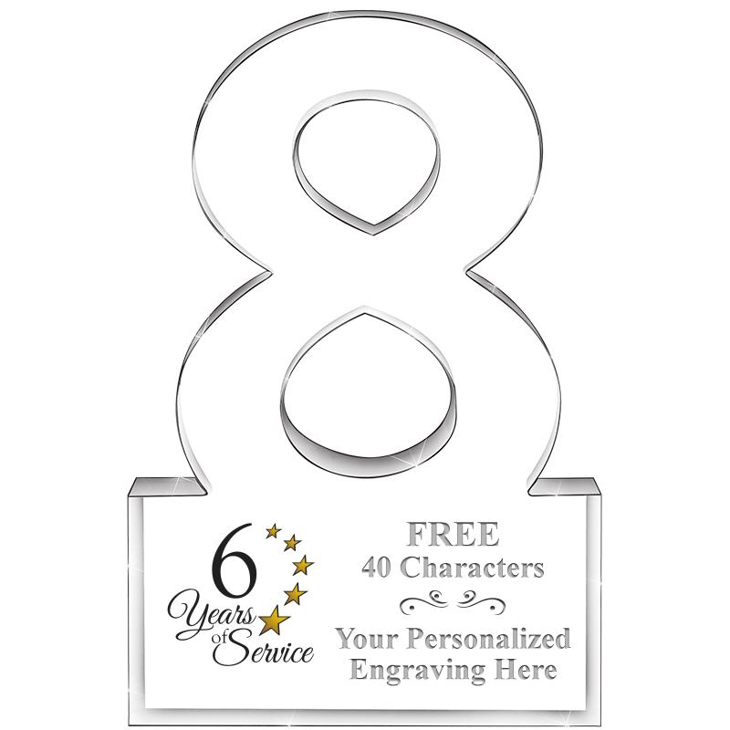 6" 8 YEARS OF SERVICE ACRYLIC