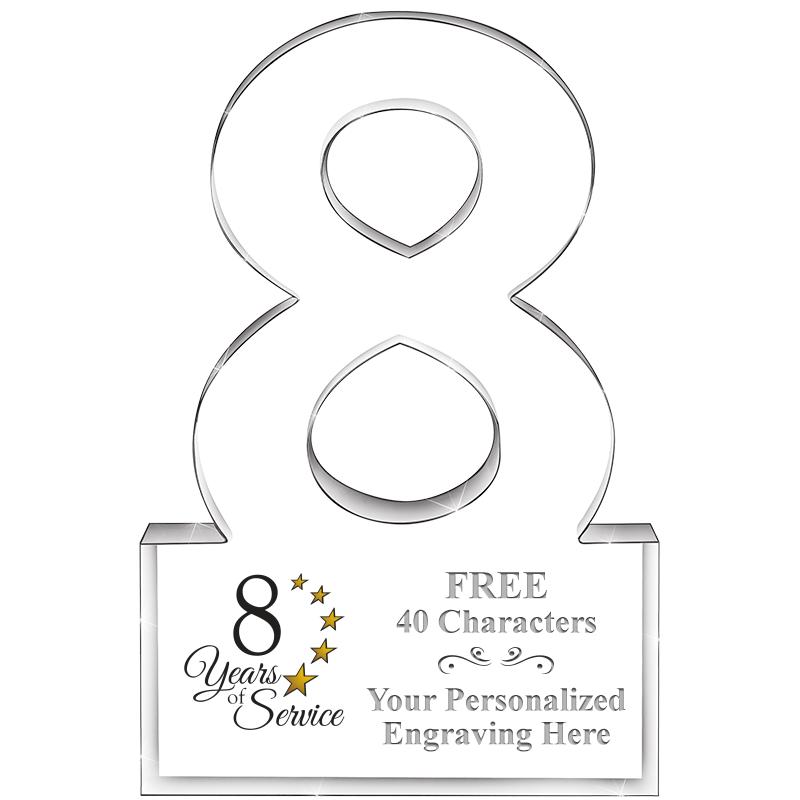 6" 8 YEARS OF SERVICE ACRYLIC
