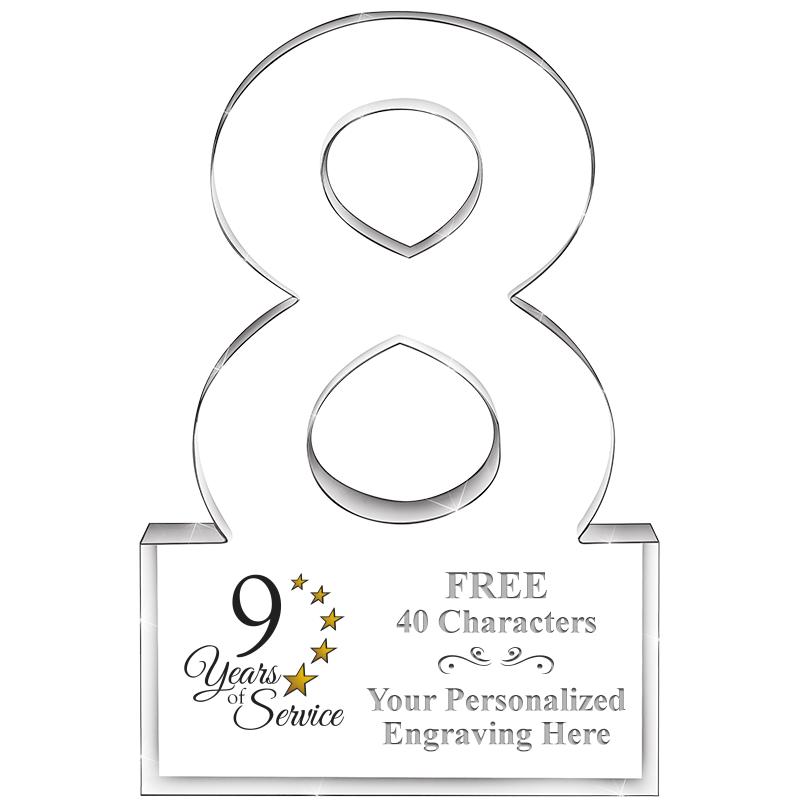 6" 8 YEARS OF SERVICE ACRYLIC