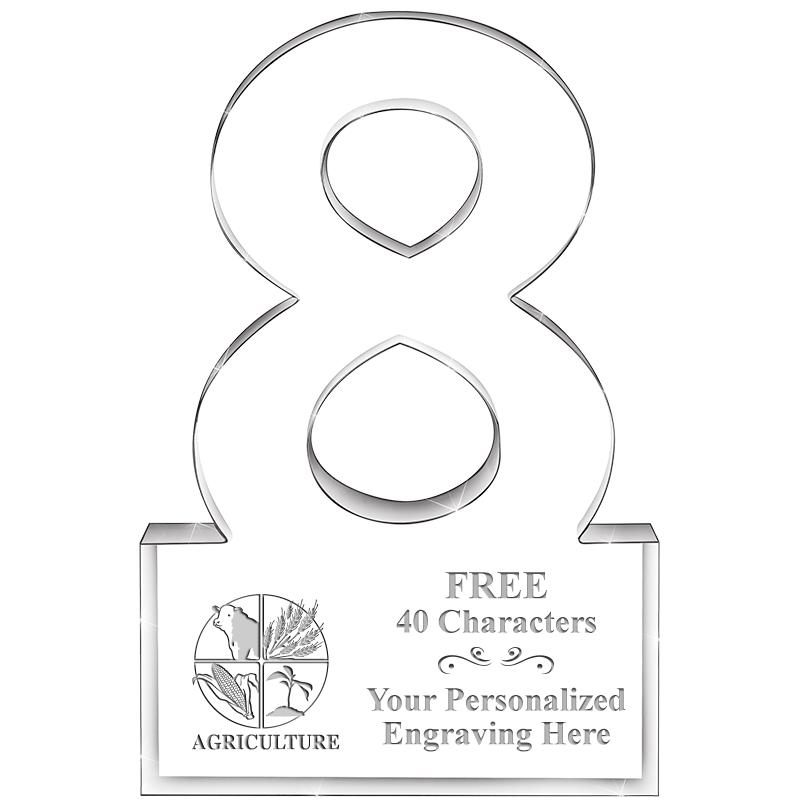 6" 8 YEARS OF SERVICE ACRYLIC
