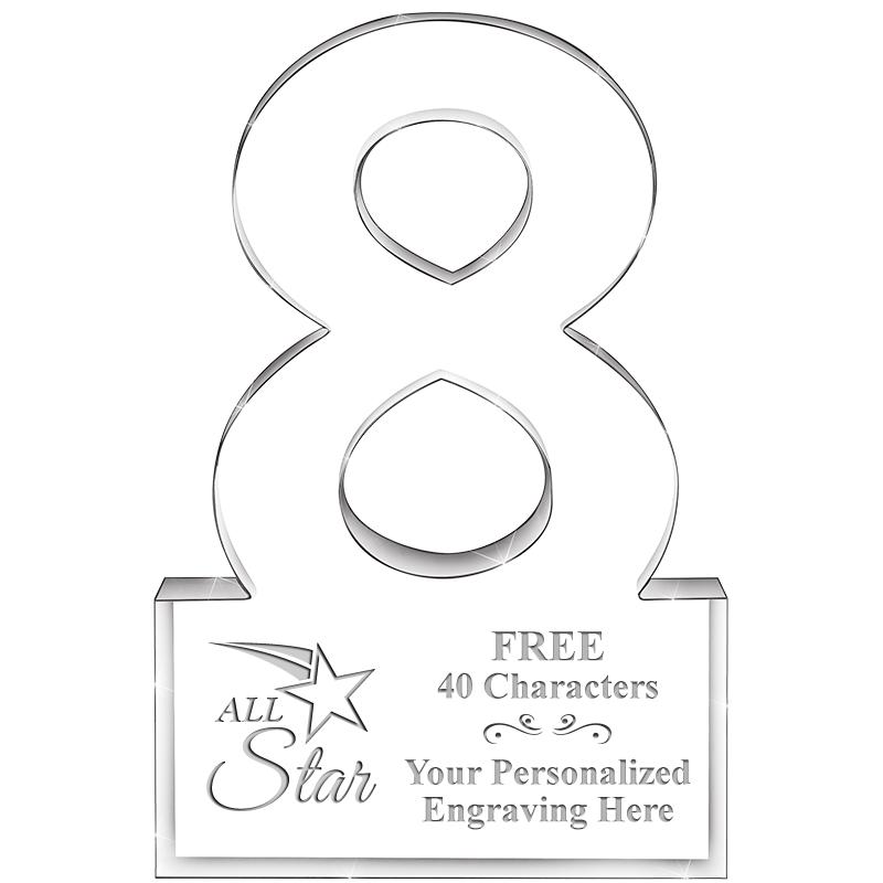 6" 8 YEARS OF SERVICE ACRYLIC