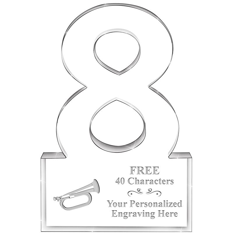 6" 8 YEARS OF SERVICE ACRYLIC