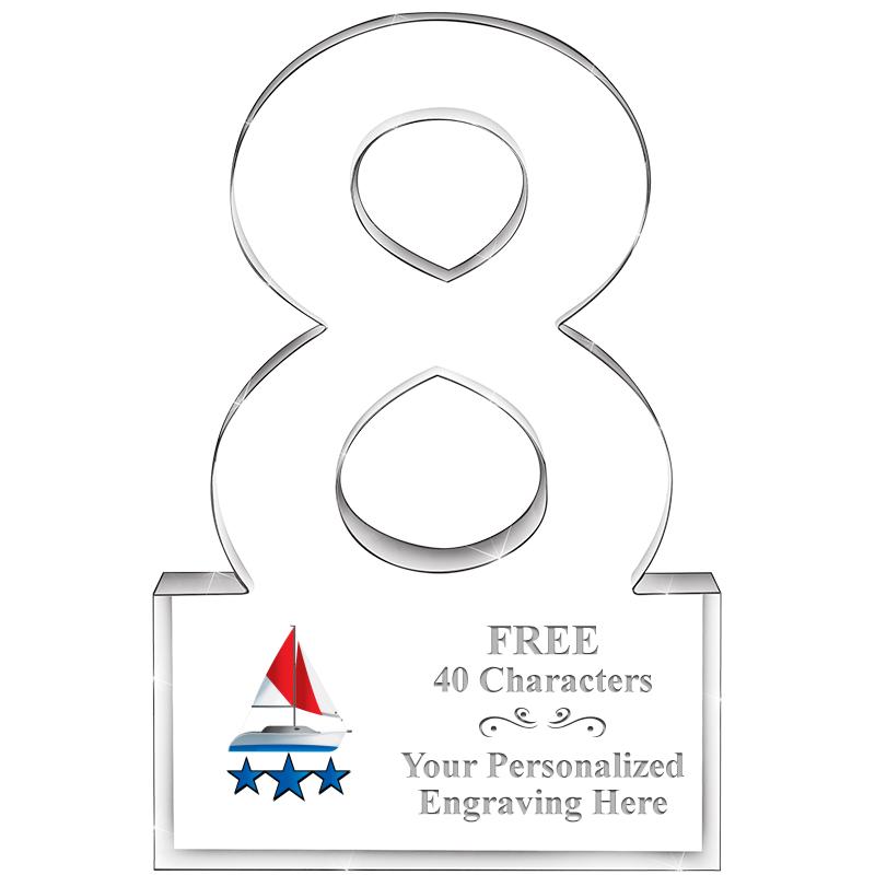 6" 8 YEARS OF SERVICE ACRYLIC