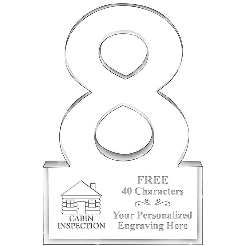 6" 8 YEARS OF SERVICE ACRYLIC