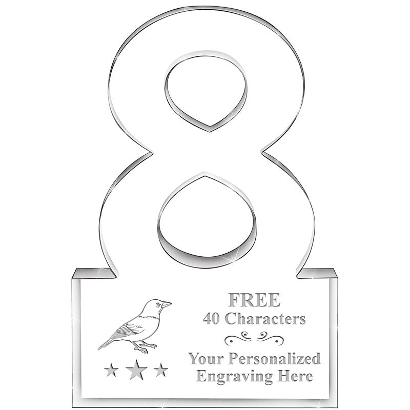 6" 8 YEARS OF SERVICE ACRYLIC