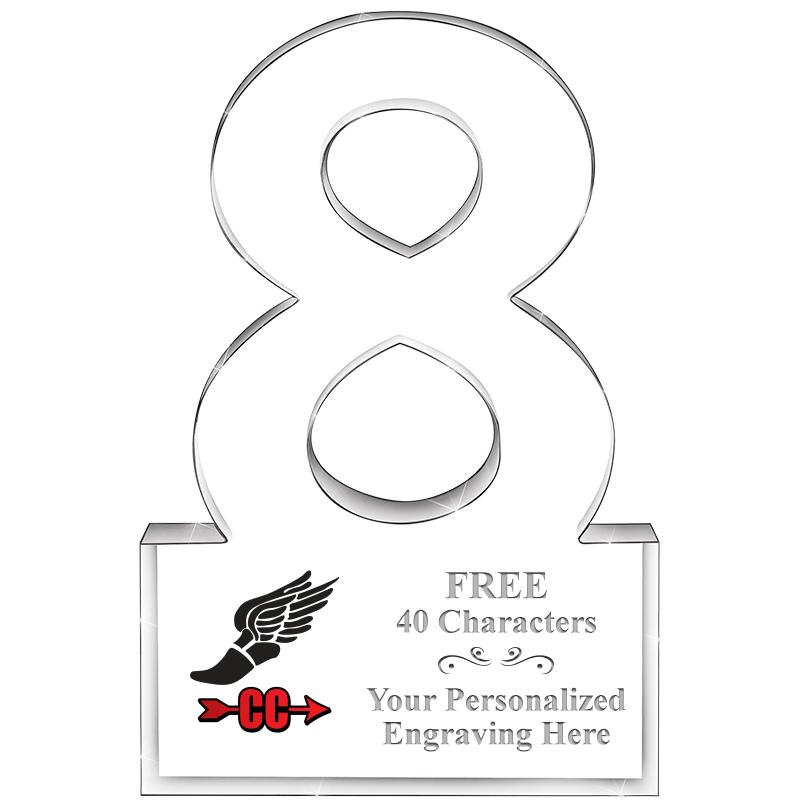 6" 8 YEARS OF SERVICE ACRYLIC