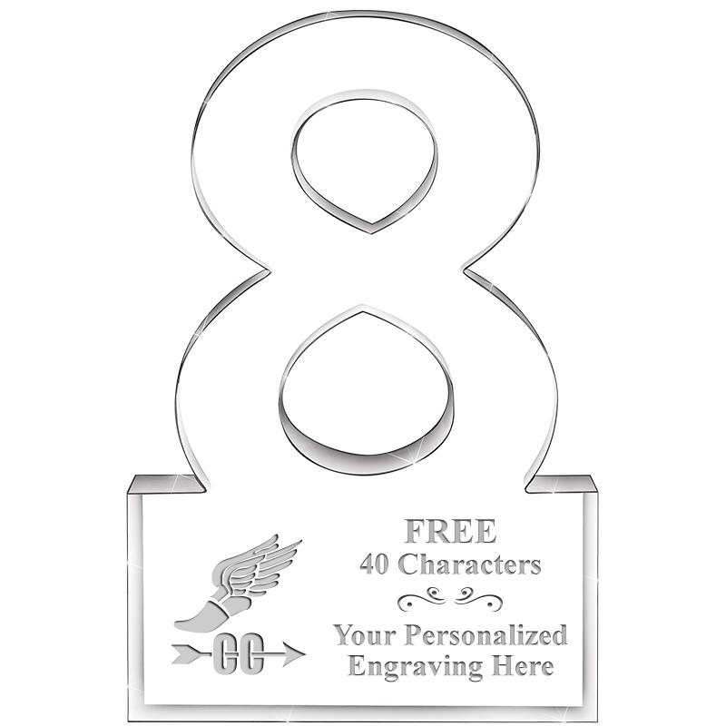 6" 8 YEARS OF SERVICE ACRYLIC