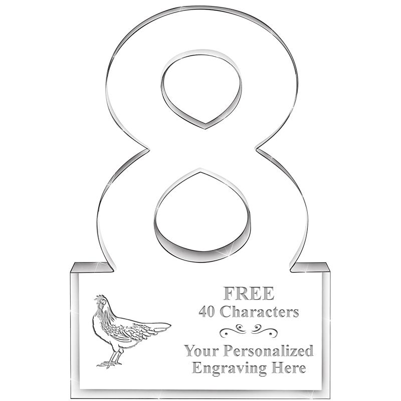 6" 8 YEARS OF SERVICE ACRYLIC