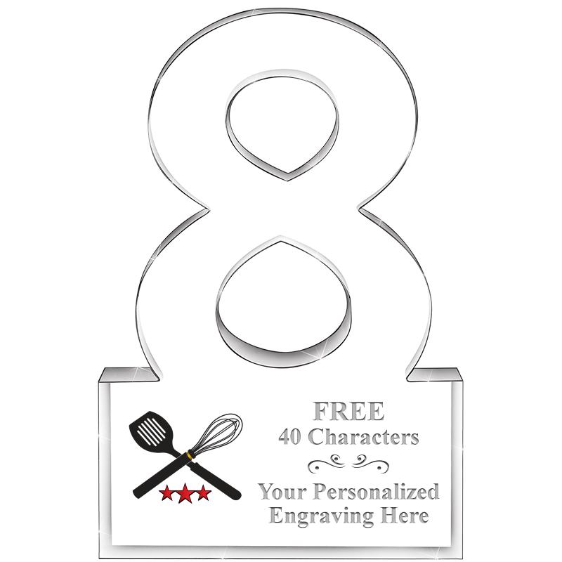 6" 8 YEARS OF SERVICE ACRYLIC